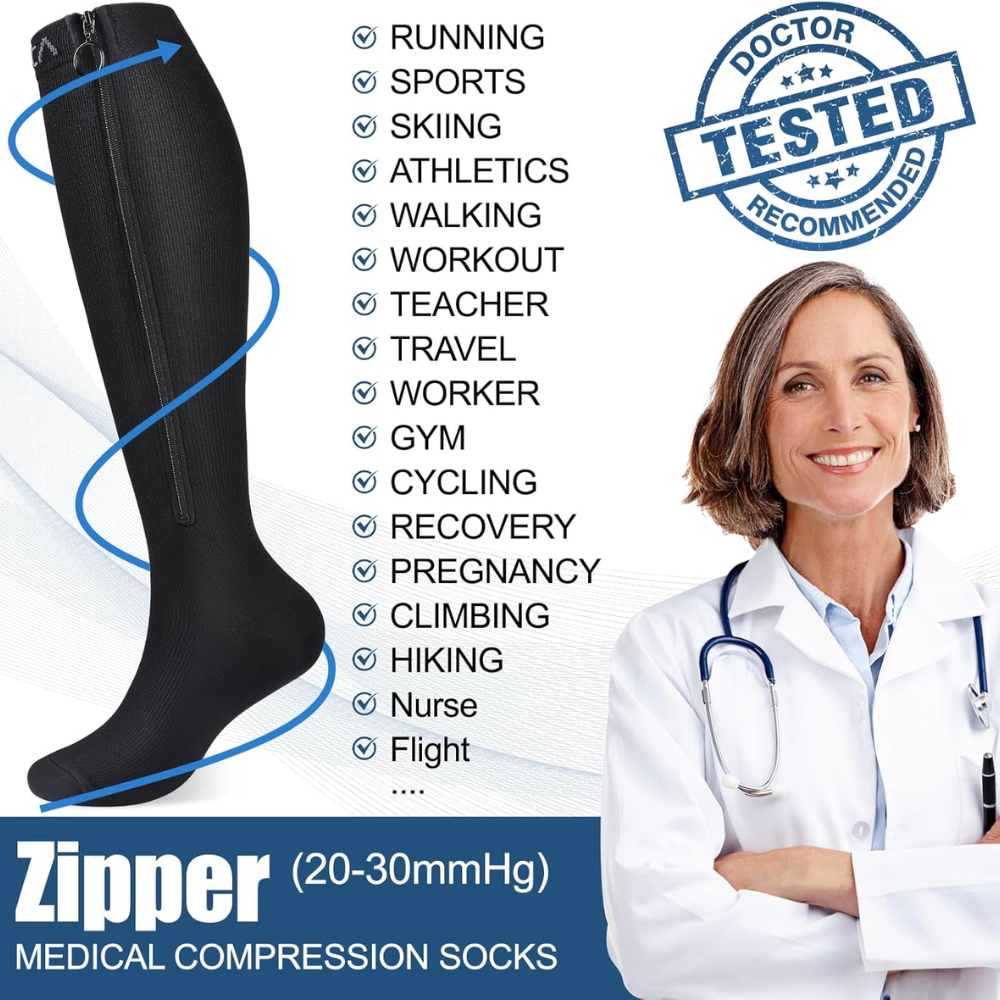 Zippable Compression Socks